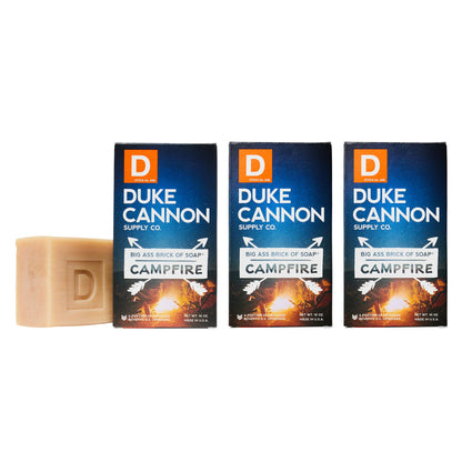 Jabón en bloque para hombres Duke Cannon "Great American Frontier" - Campfire, 10 oz (paquete de 3)