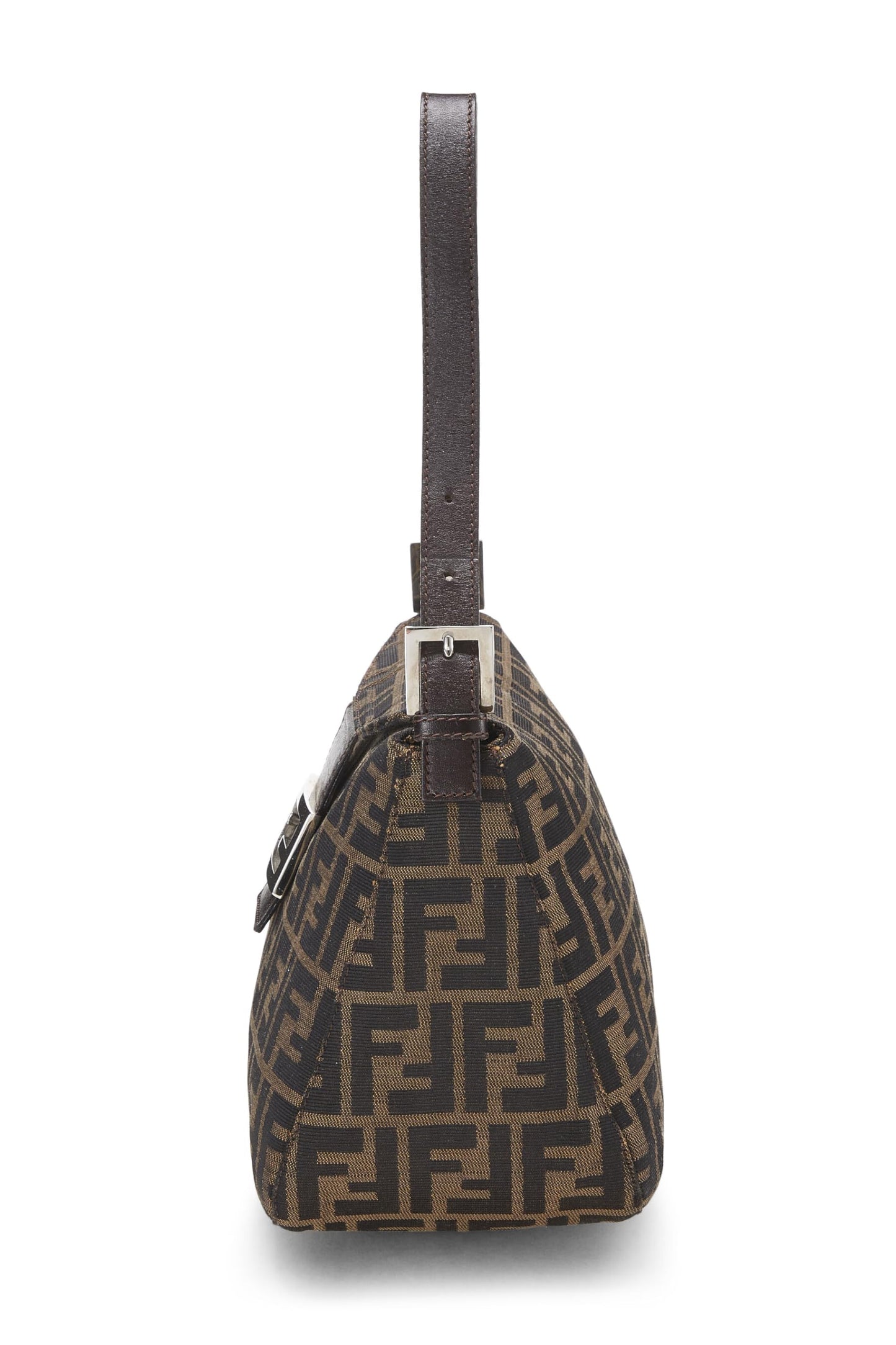 Fendi, Bolso de hombro de lona Zucca marrón Pre-Loved, Marrón