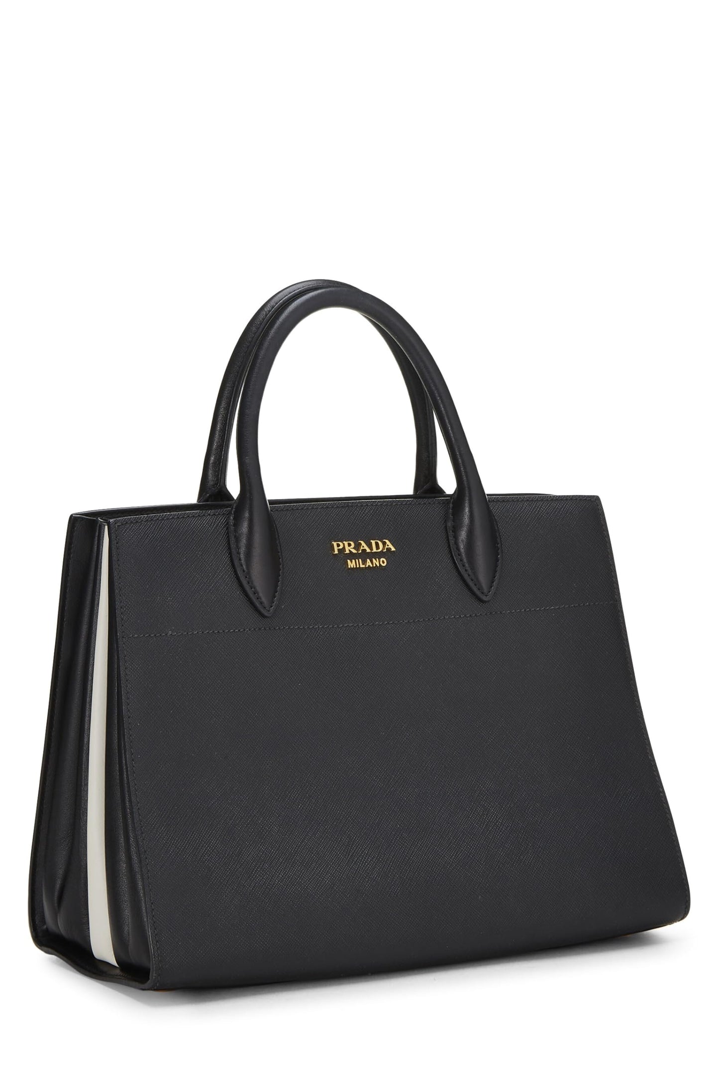 Prada, Biblioteca Saffiano Negra Pre-Loved Pequeña, Negro