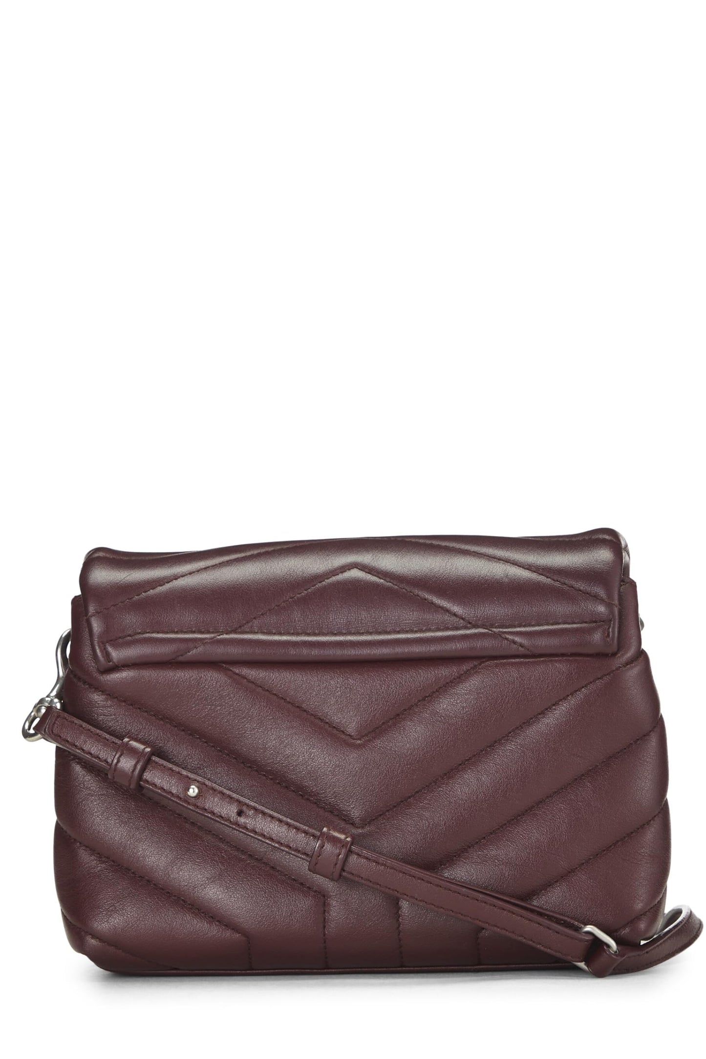 Yves Saint Laurent, Pre-Loved Burgundy Calfskin Monogram Loulou Toy, Burgundy