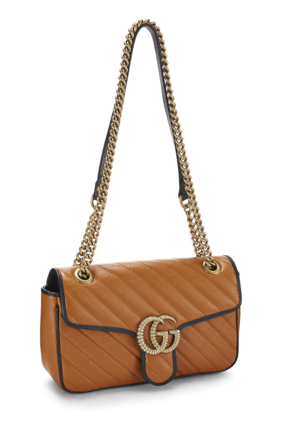 Gucci, sac à bandoulière GG Marmont Torchon en cuir orange d'occasion, petit modèle, orange