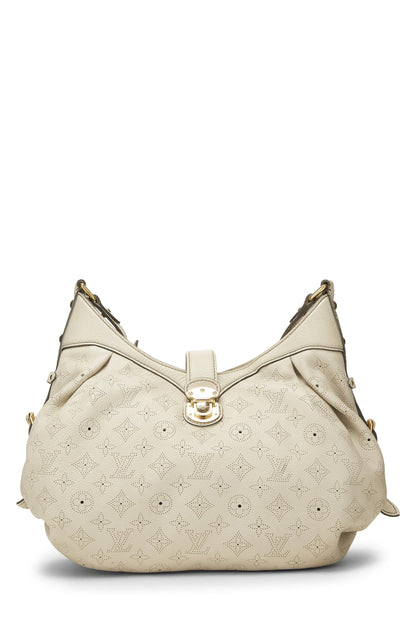 Louis Vuitton, Cuero Mahina con monograma blanco Pre-Loved XS, Blanco