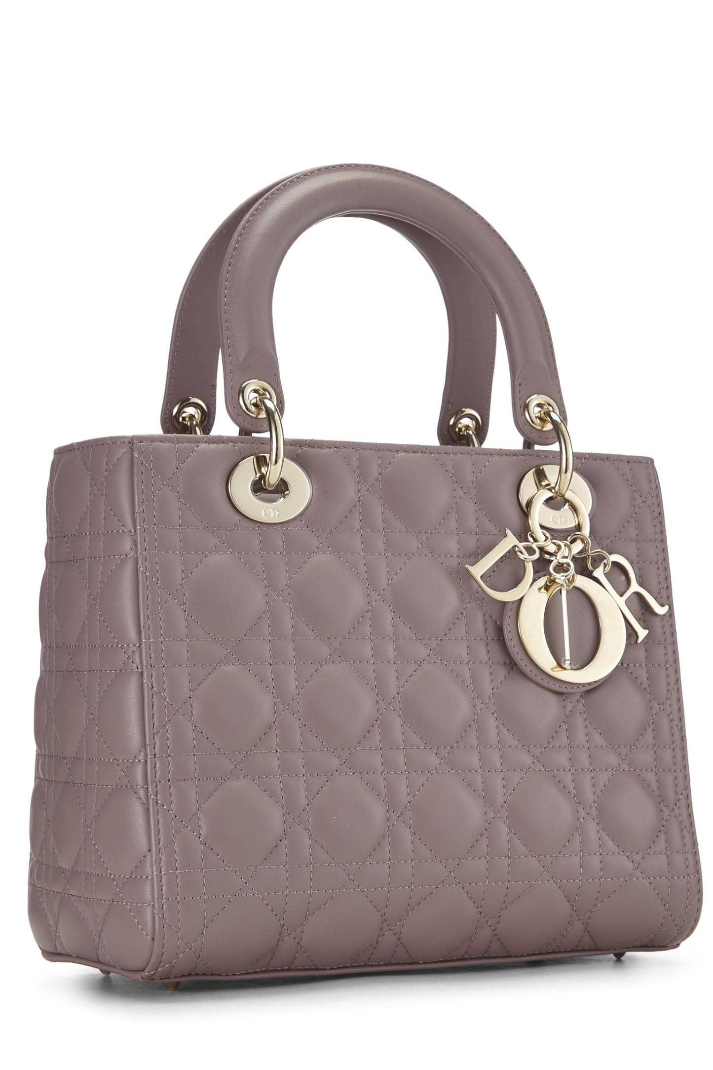 Dior, Lady Dior Medium en cuir d'agneau matelassé Cannage violet d'occasion, violet