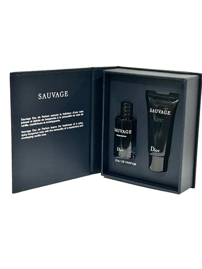 Dior SAUVAGE Perfume y gel de ducha para hombre, set de viaje en formato mini (perfume de 10 ml y gel de ducha de 20 ml)