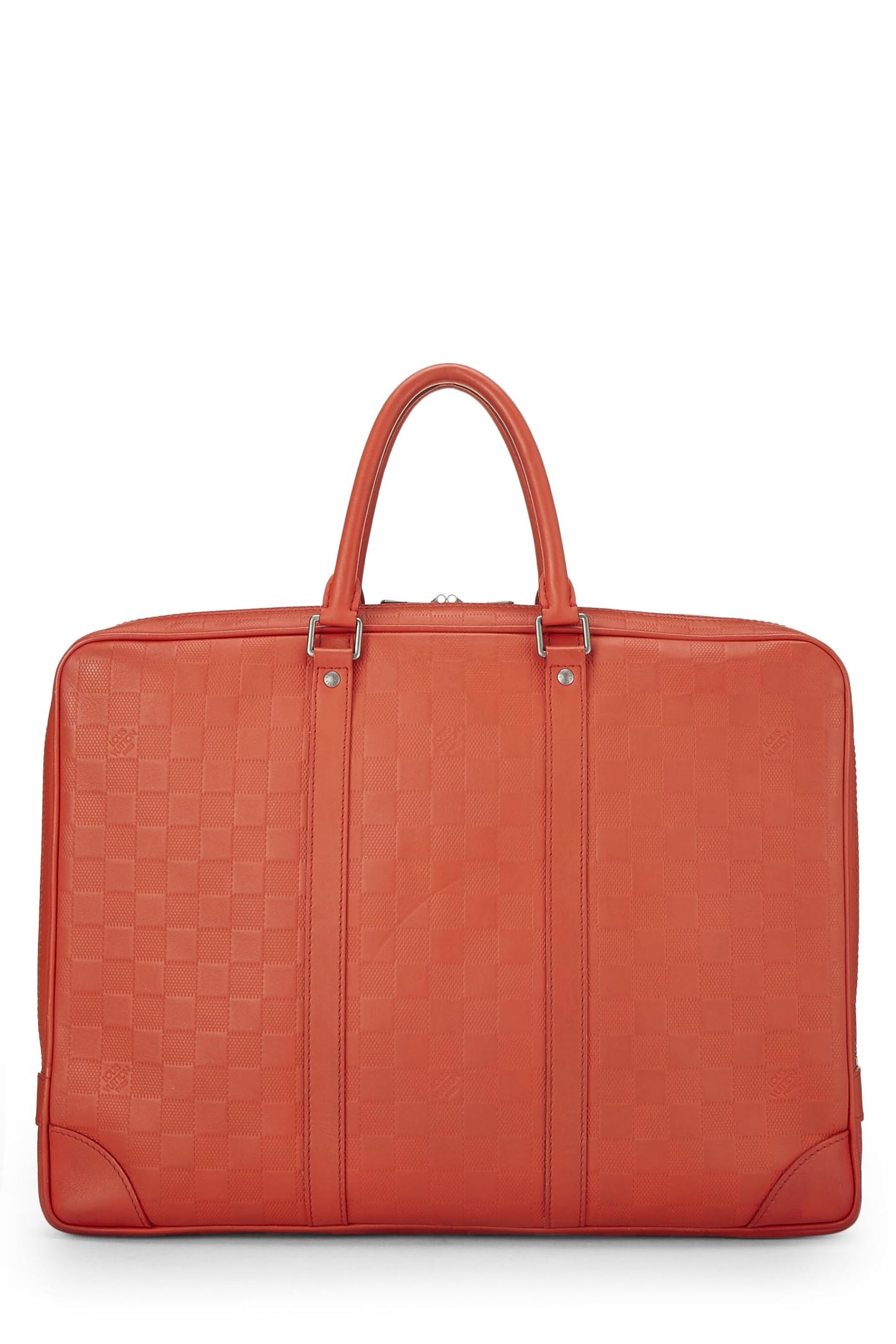 Louis Vuitton, Pre-Loved Orange Damier Infini Porte Documents Voyage, Orange