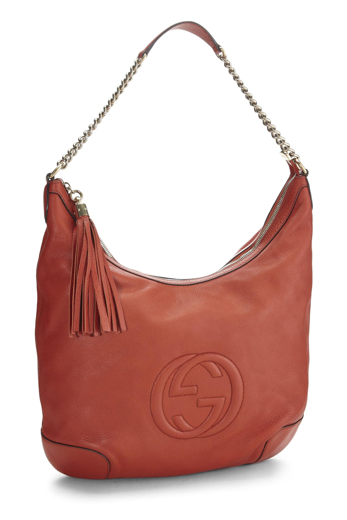 Gucci, sac hobo Soho en cuir orange d'occasion, grand modèle, orange