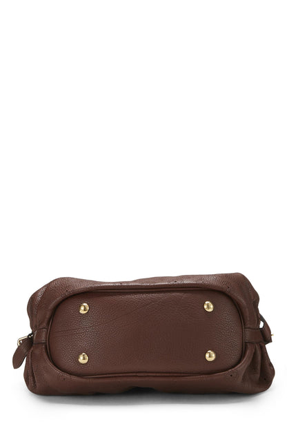 Louis Vuitton, sac à main en cuir Mahina XS marron monogrammé d'occasion, marron