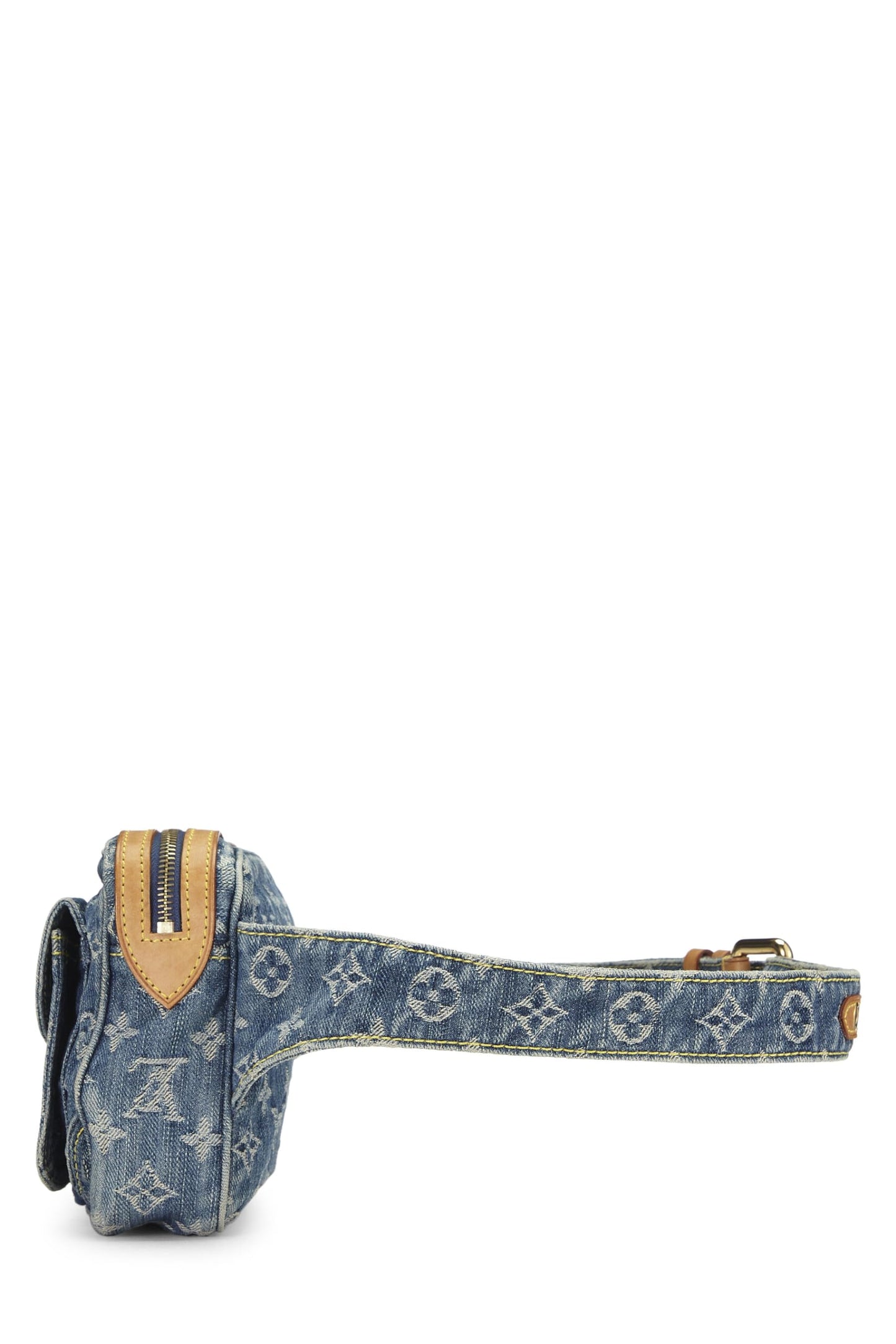 Louis Vuitton, sac banane en denim Monogram d'occasion, bleu