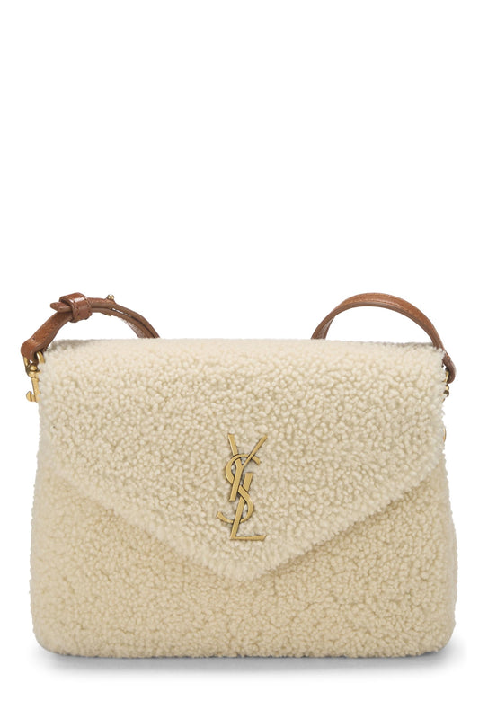 Yves Saint Laurent, Loulou Toy en peau de mouton beige d'occasion, blanc