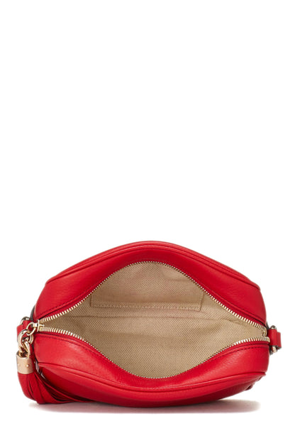 Gucci, Pre-Loved Red Grained Leather Soho Disco, Red