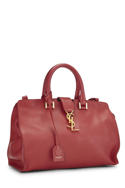 Yves Saint Laurent, Cabas Monogram en cuir de veau souple rouge d'occasion, petit modèle, rouge