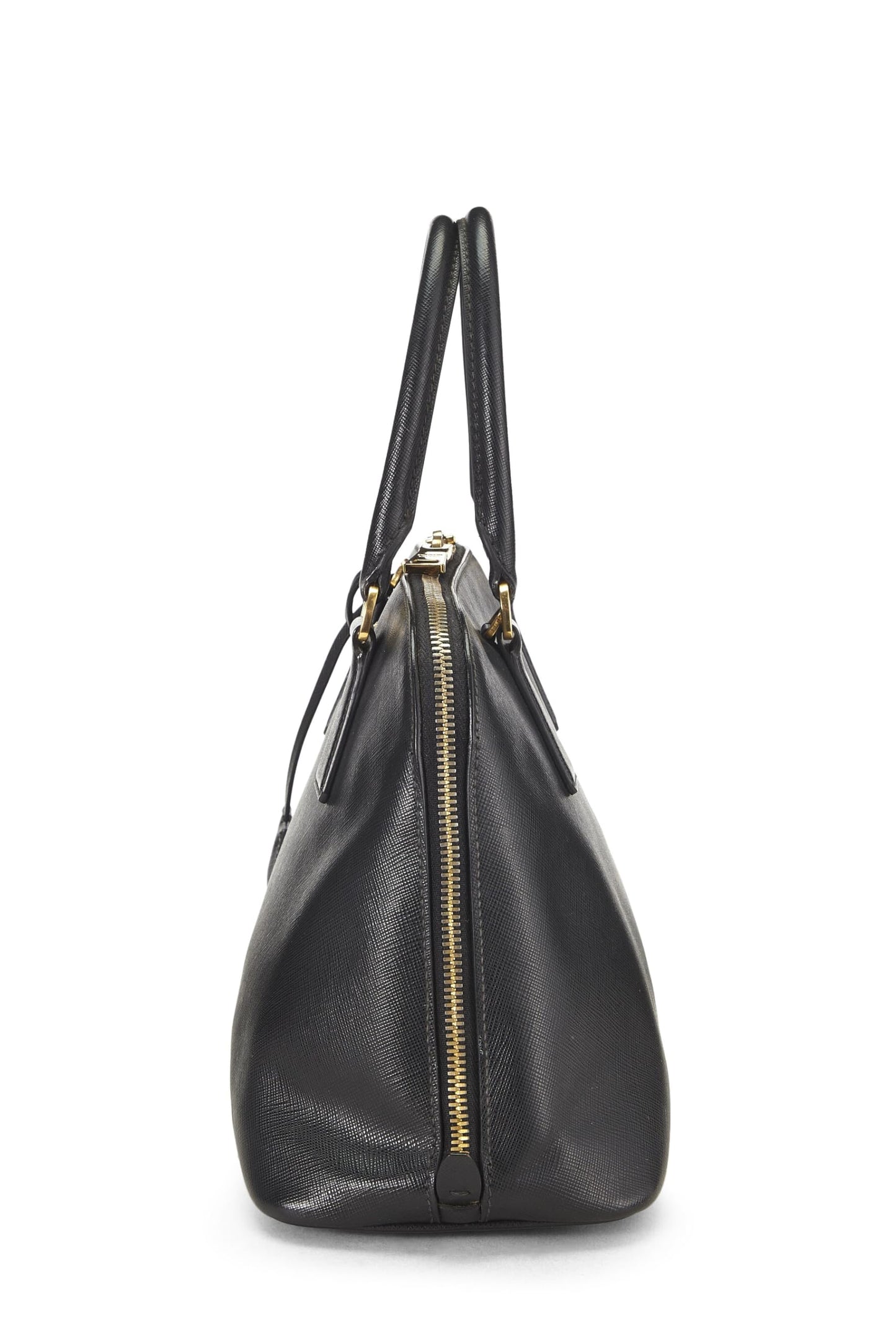 Prada, Promenade Small en cuir saffiano noir d'occasion, noir