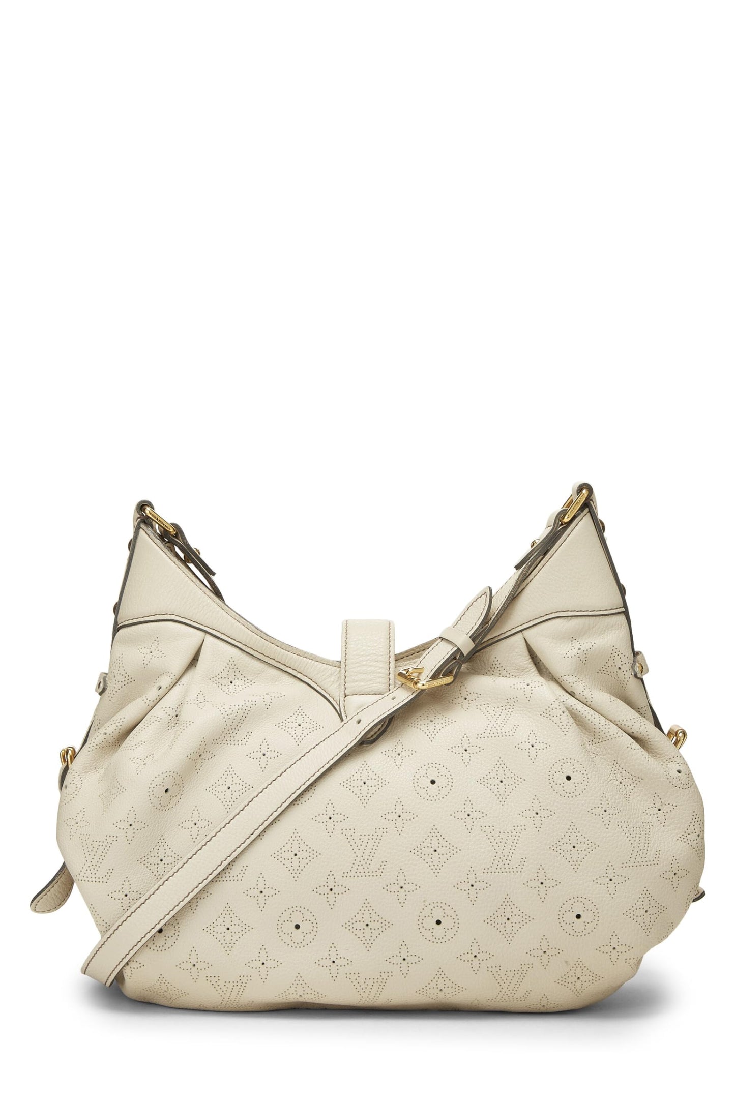 Louis Vuitton, sac à main en cuir Mahina XS blanc monogrammé d'occasion, blanc