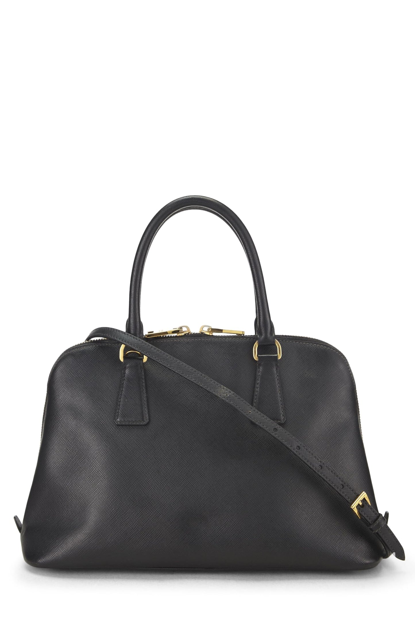 Prada, Pre-Loved Black Saffiano Promenade Pequeño, Negro