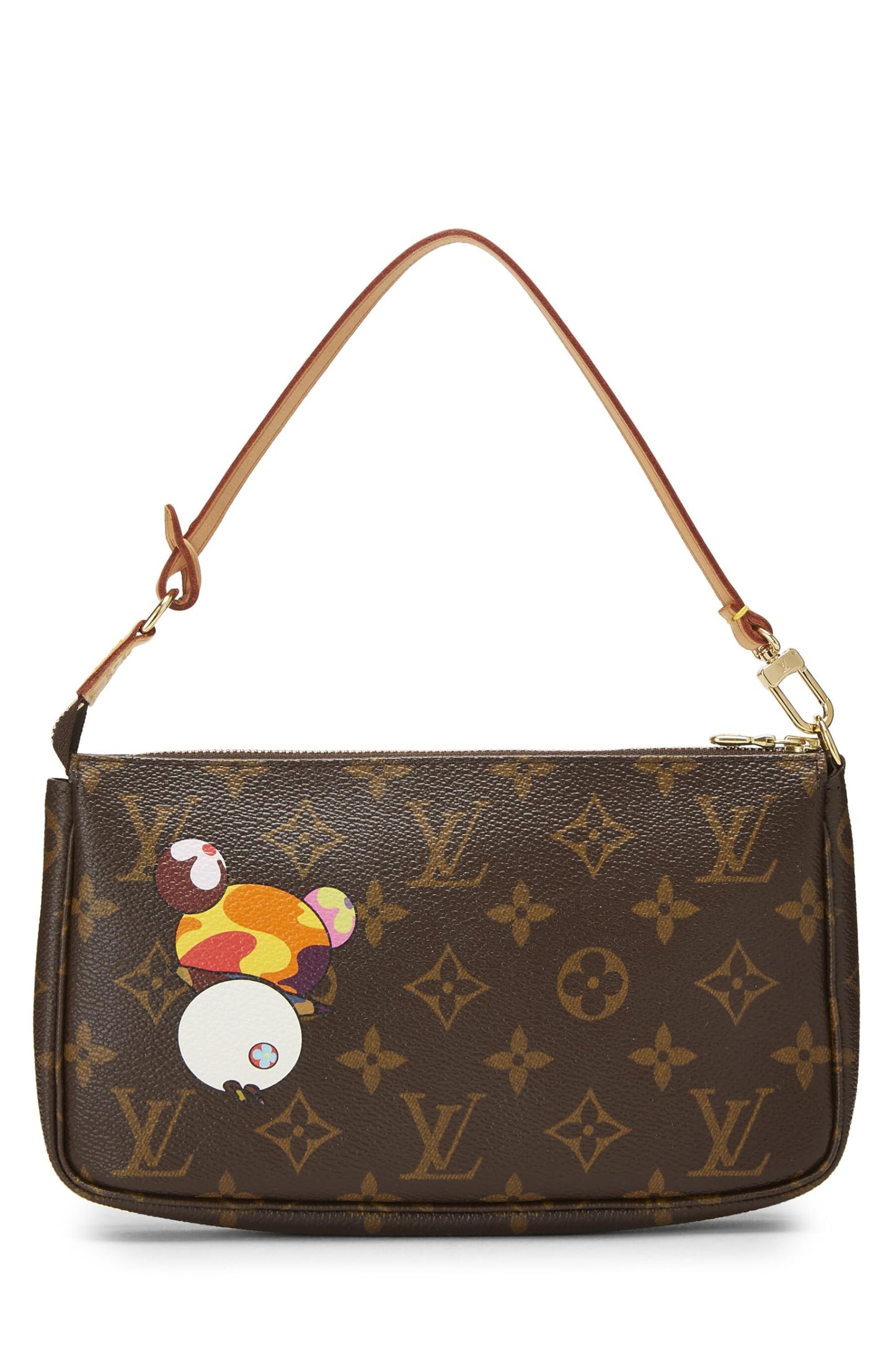 Louis Vuitton, accesorios pre-Loved Takashi Murakami x Louis Vuitton Monogram Canvas Panda Pochette, marrón