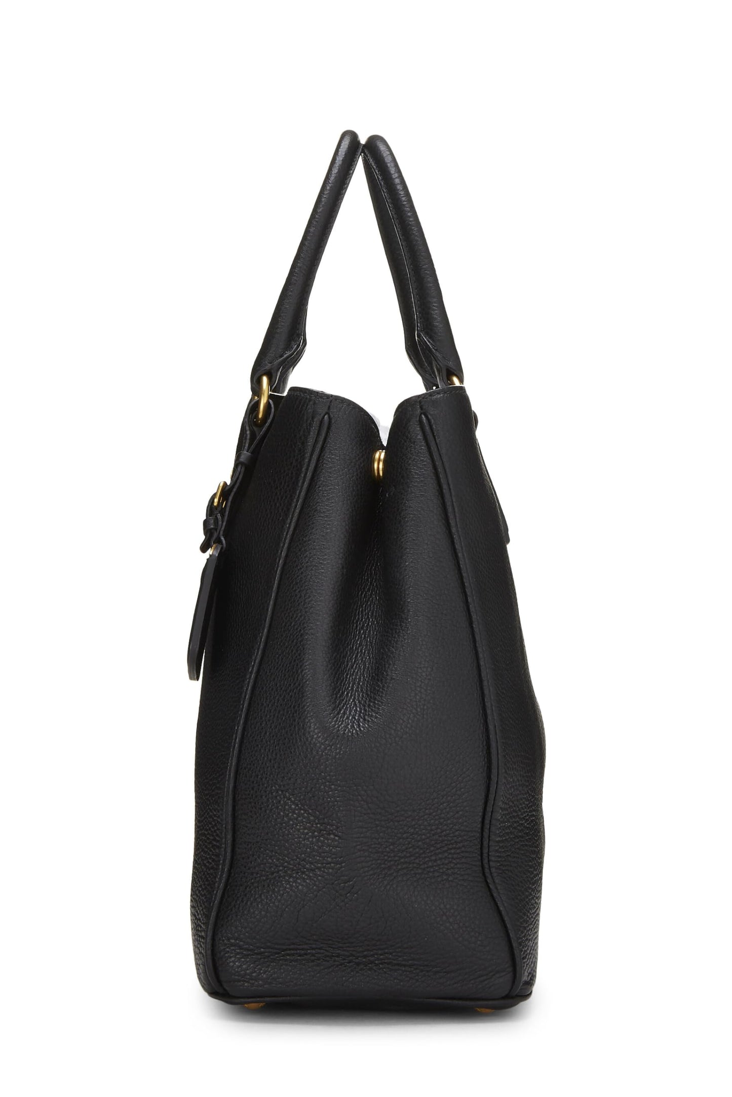 Prada, Pre-Loved Black Vitello Daino Convertible Tote, Black