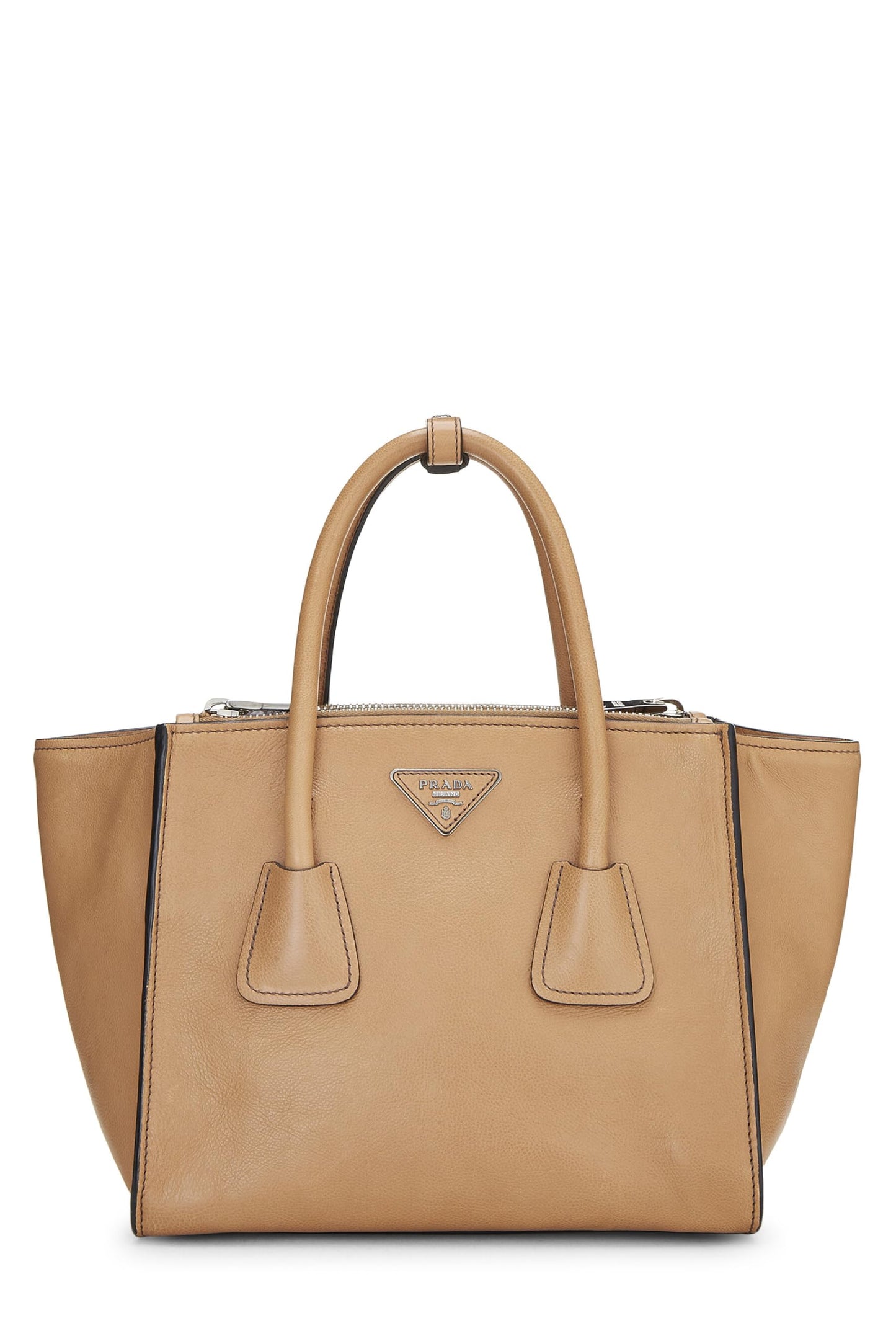 Prada, sac fourre-tout Grace Lux Concept en cuir de veau marron d'occasion, marron