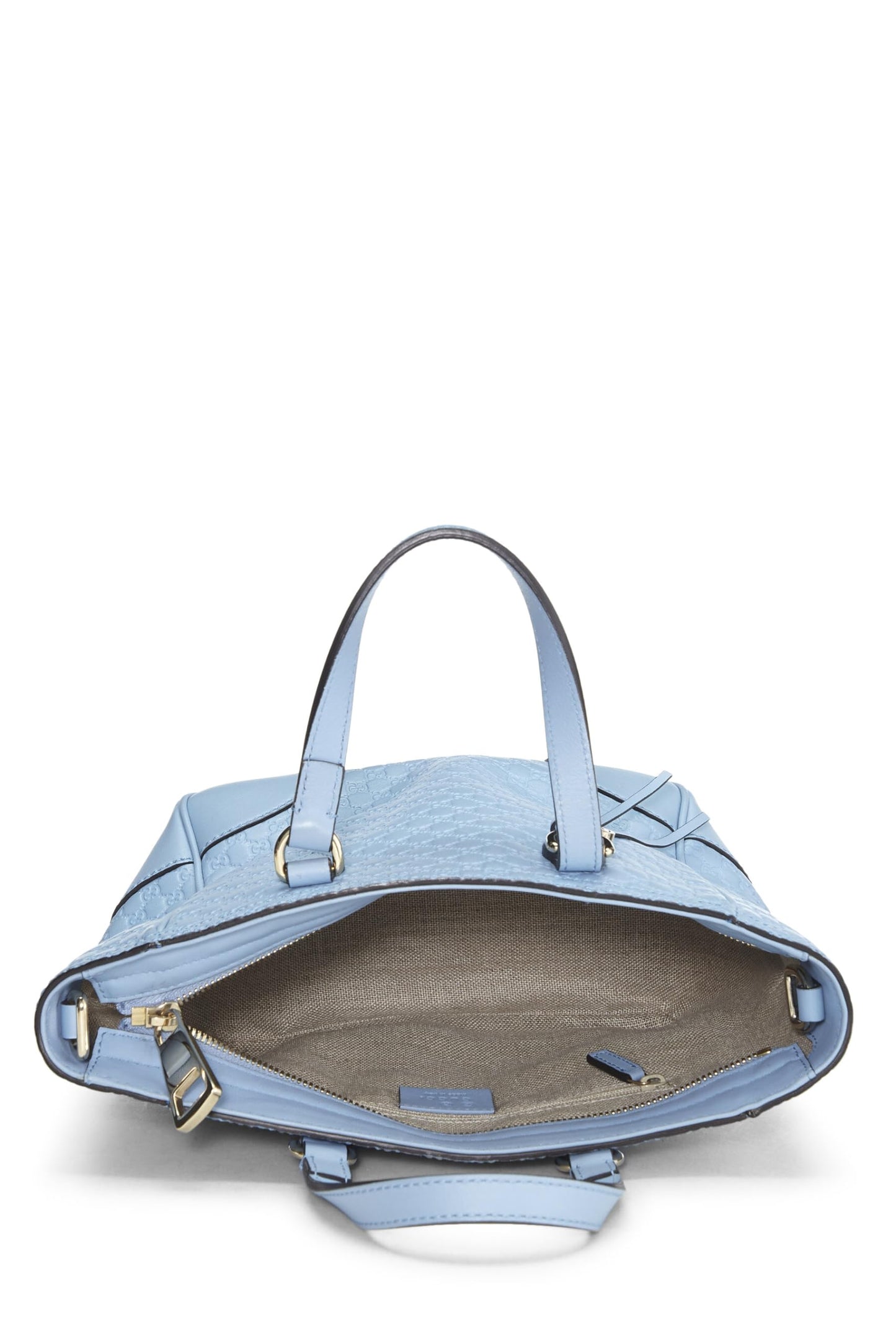 Gucci, sac à main Bree Top Handle Small en cuir Microguccissima bleu d'occasion, bleu