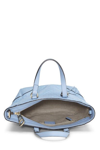 Gucci, sac à main Bree Top Handle Small en cuir Microguccissima bleu d'occasion, bleu