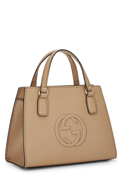 Gucci, Pre-Loved Beige Grained Leather Soho Handbag, Beige