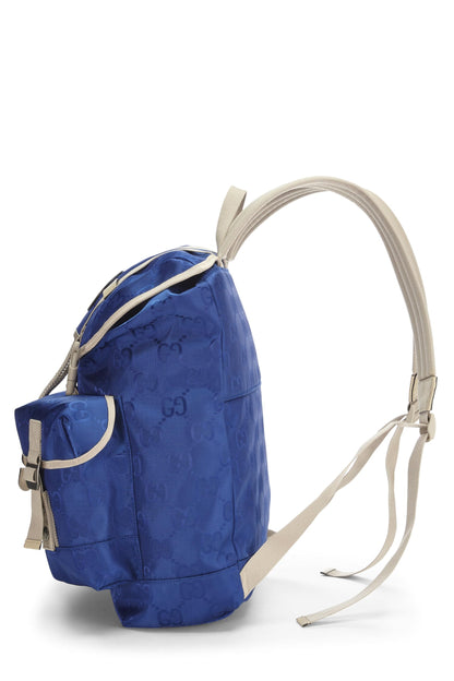 Gucci, sac à dos Off The Grid en nylon bleu GG d'occasion, bleu