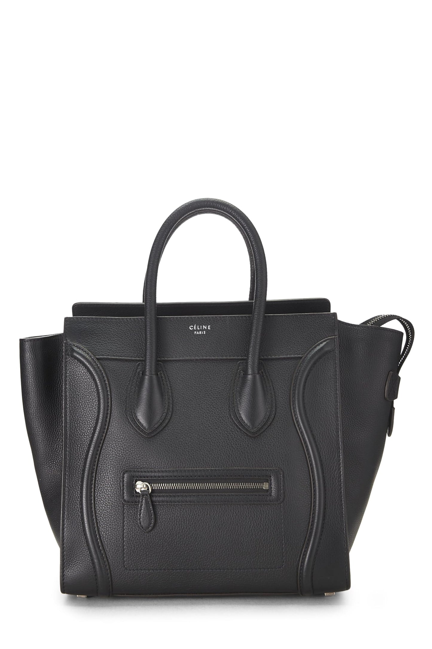 Céline, Pre-Loved Blue Drummed Calfskin Luggage Mini, Black