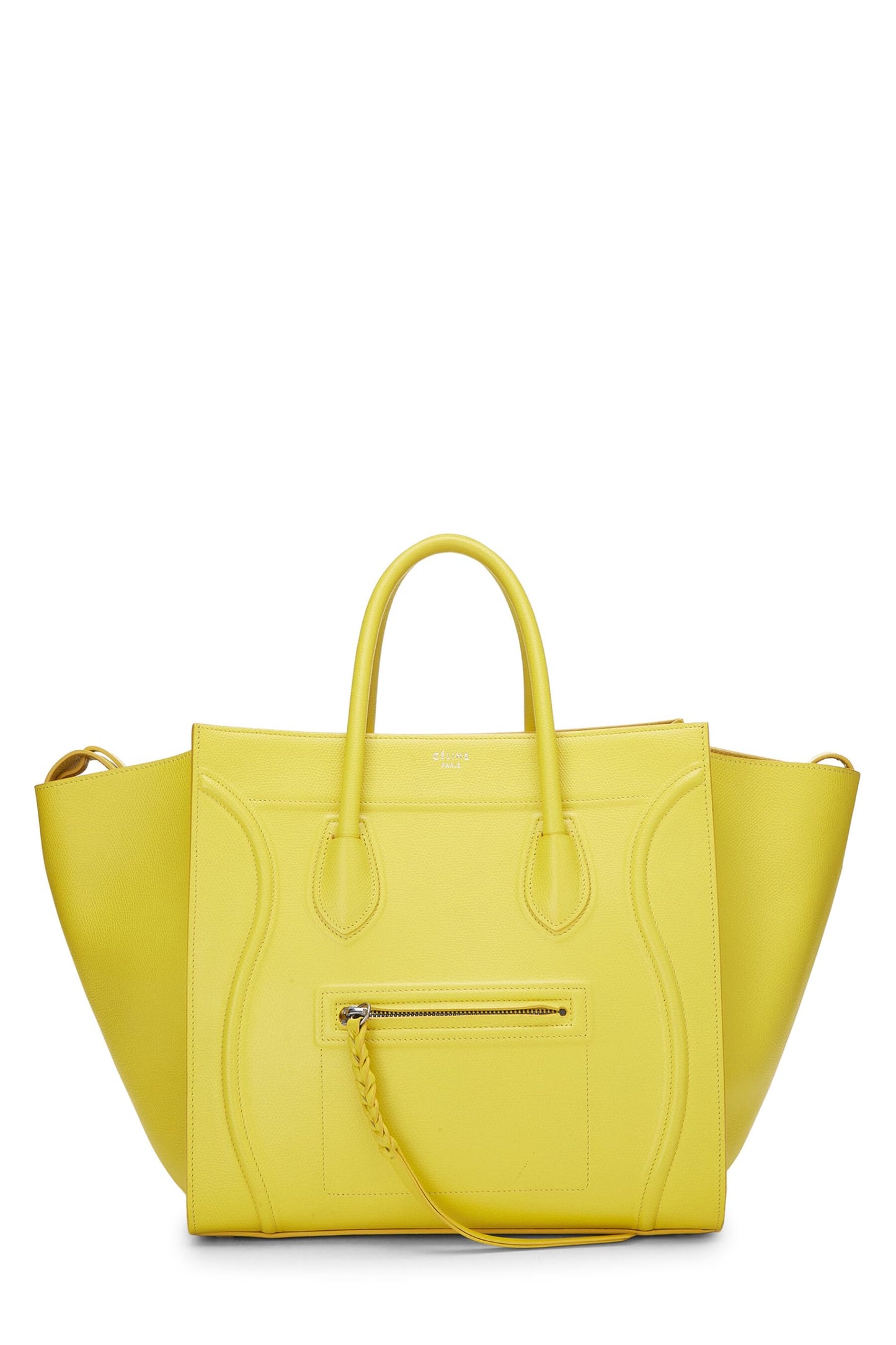 Céline, Pre-Loved Yellow Leather Phantom Medium, Yellow