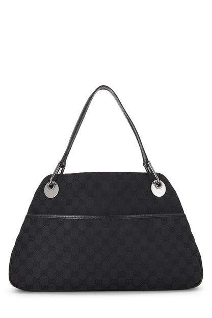 Gucci, sac fourre-tout Eclipse en toile GG noir d'occasion, grand modèle, noir