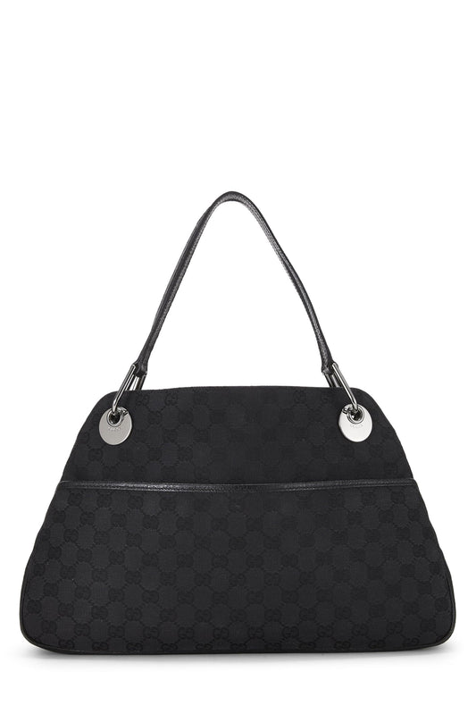 Gucci, sac fourre-tout Eclipse en toile GG noir d'occasion, grand modèle, noir