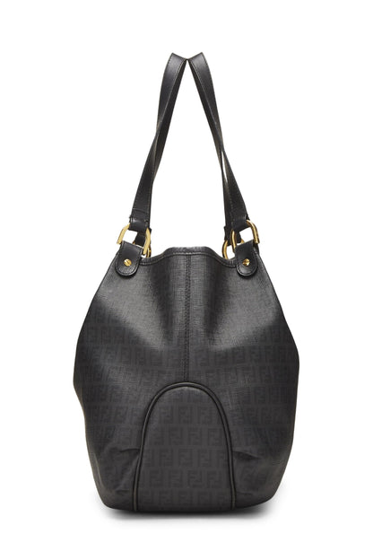 Fendi, Bolso tote Black Zucchino Chiusura Pre-Loved, Negro