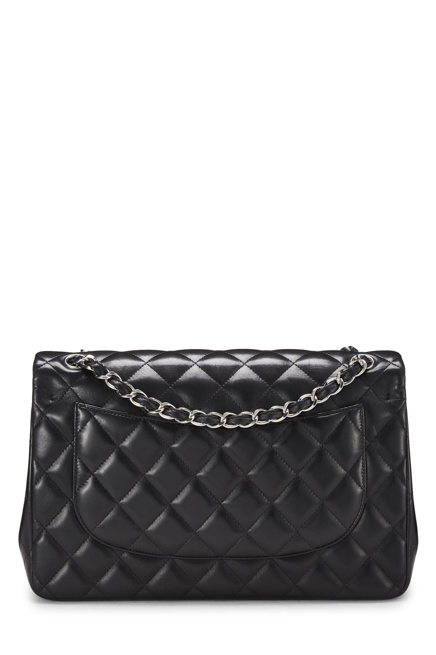 Chanel, Pre-Loved Black Quilted Lambskin New Classic Double Flap Jumbo, Black