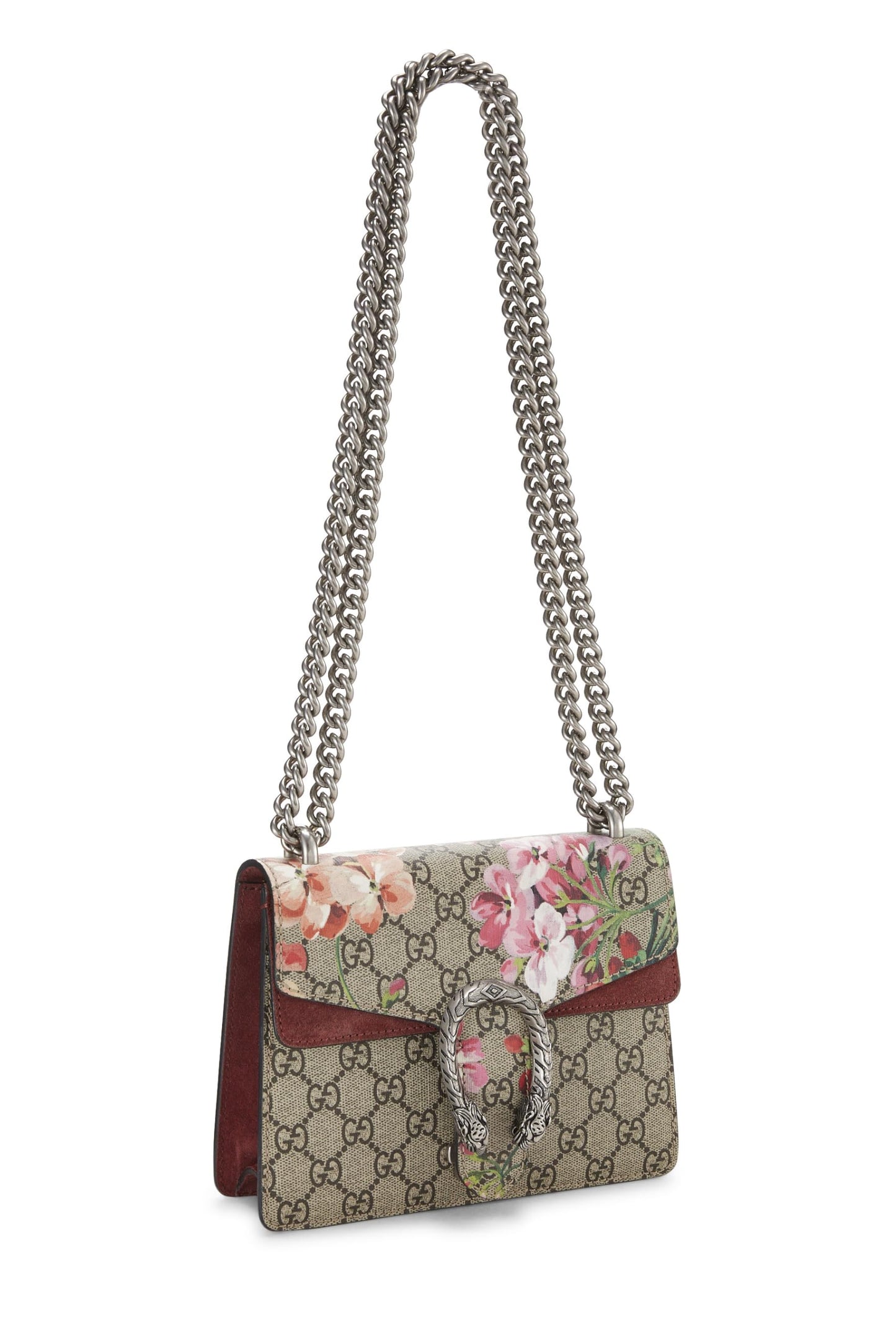 Gucci, Pre-Loved Pink GG Supreme Blooms Dionysus Shoulder Mini, Pink