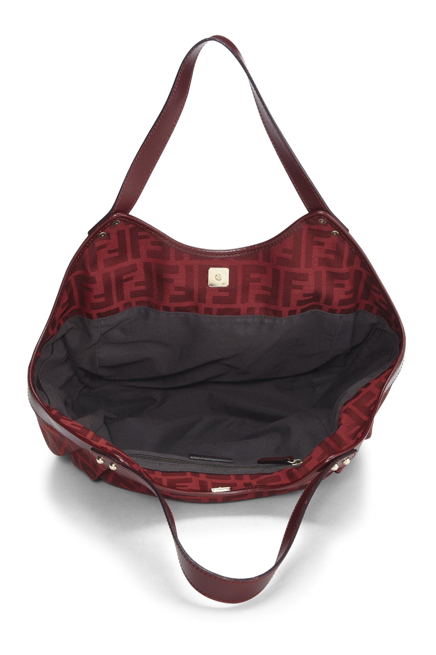 Fendi, sac fourre-tout de poche en toile Zucca rouge d'occasion, petit modèle, rouge