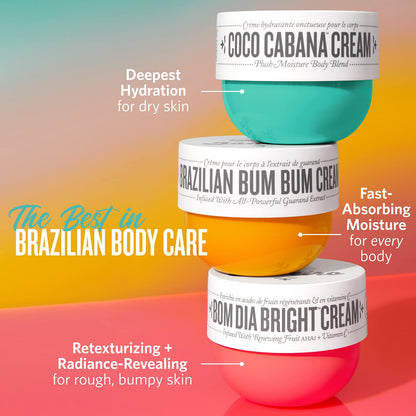 SOL DE JANEIRO Brazilian Bum Bum & Bom Dia Body Cream Bundle - Vitamin C, Hydrating, All Skin Types