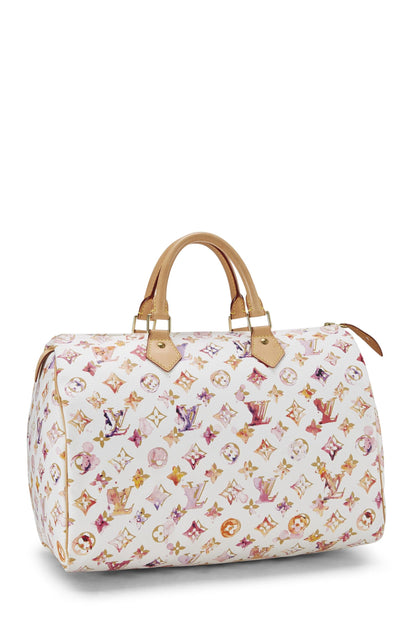 Louis Vuitton, Richard Prince x Louis Vuitton Monogram Watercolor Speedy 35 d'occasion, blanc