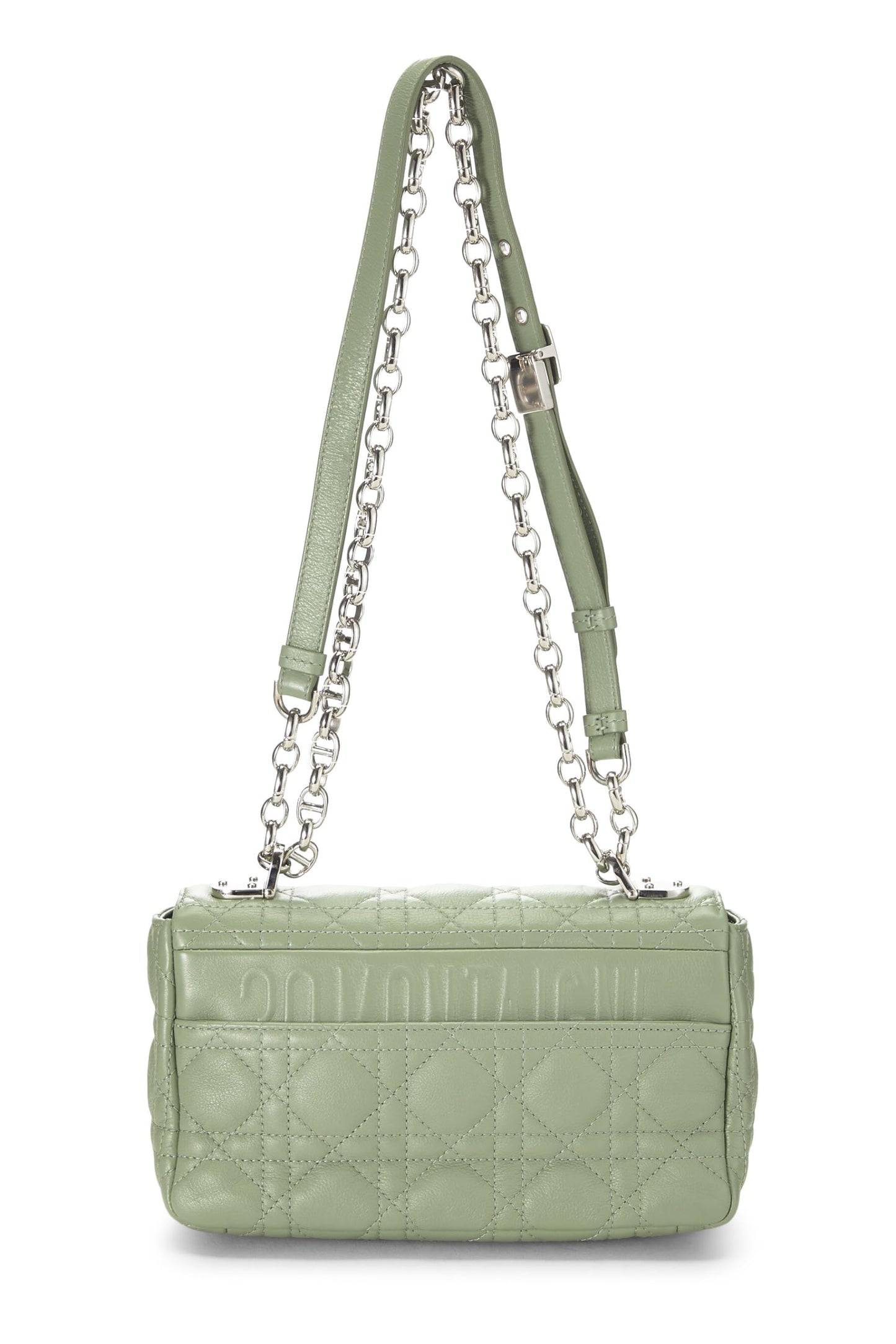 Dior, Bolso Caro pequeño de piel de becerro Cannage verde Pre-Loved, Verde