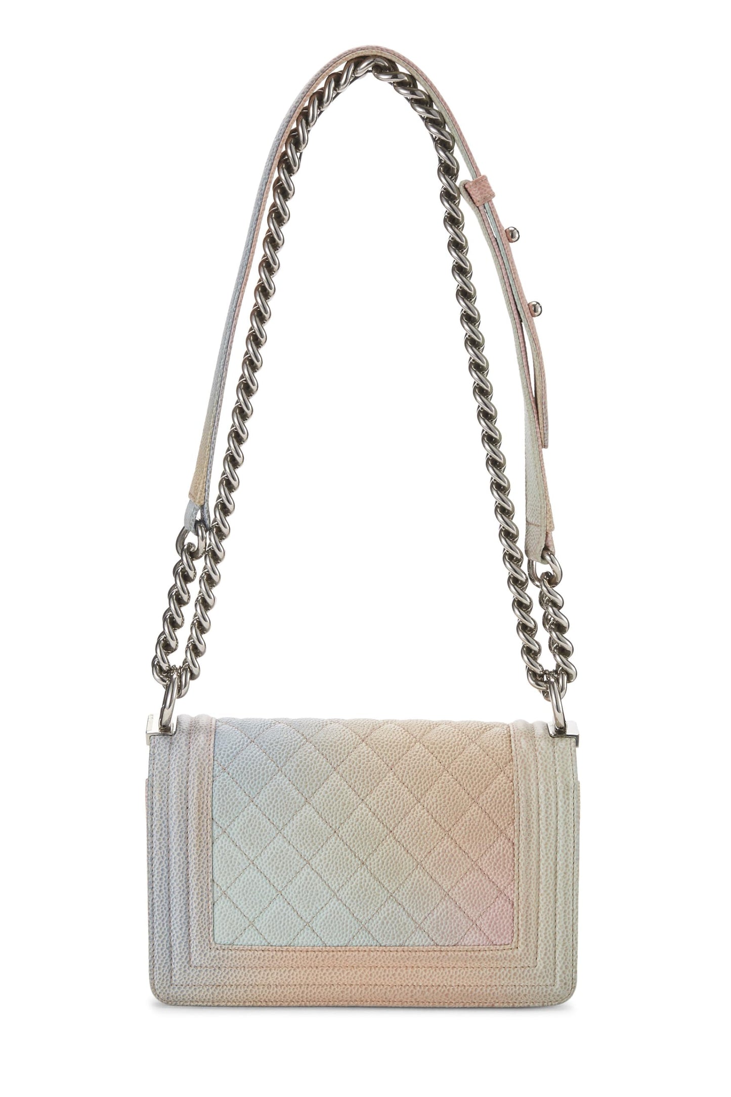 Chanel, Pre-Loved Rainbow Quilted Caviar Boy Bag Small, Pink