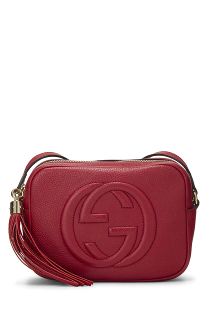 Gucci, Pre-Loved Red Grained Leather Soho Disco, Red