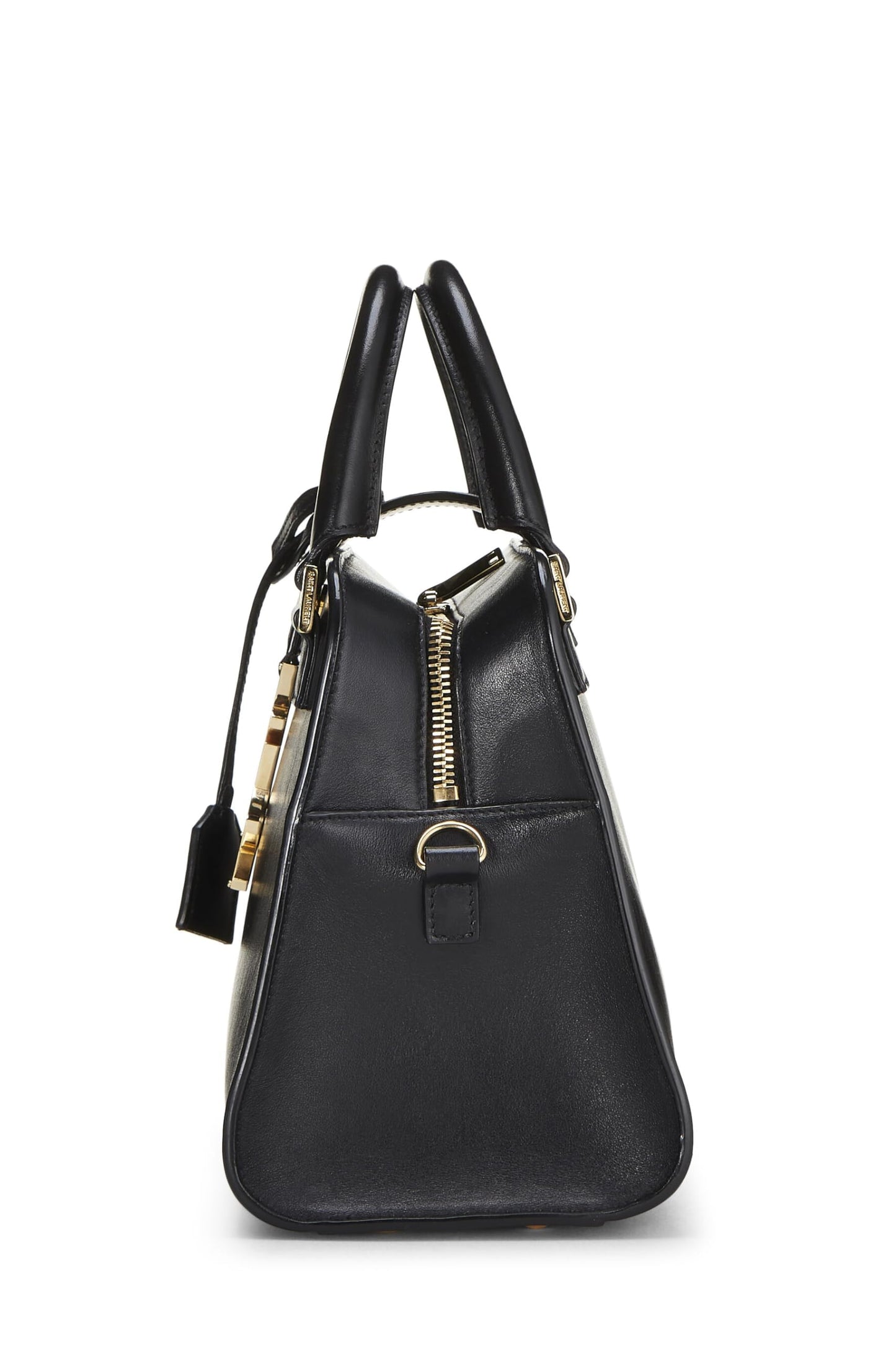 Yves Saint Laurent, Cabas Baby con monograma de piel de becerro suave en color negro Pre-Loved, Negro