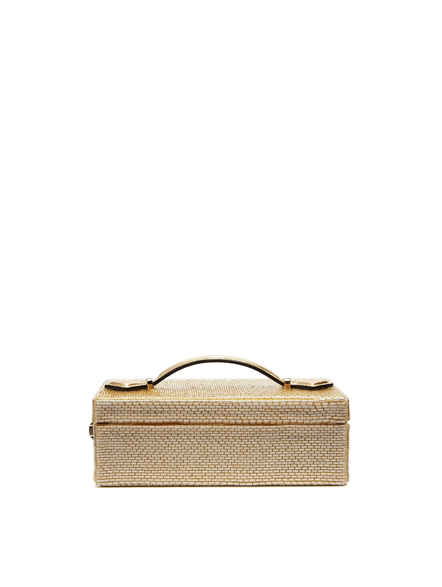 Oscar de la Renta, Bugle Bead Embroidered Alibi Minaudiere, Champagne