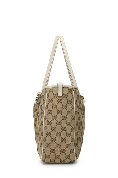 Gucci, Pre-Loved White Original GG Canvas Twins Tote, White