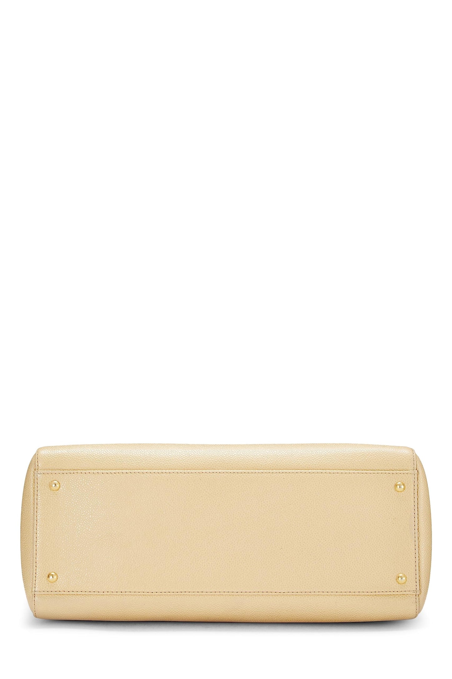 Chanel, petit sac fourre-tout zippé beige caviar d'occasion, beige