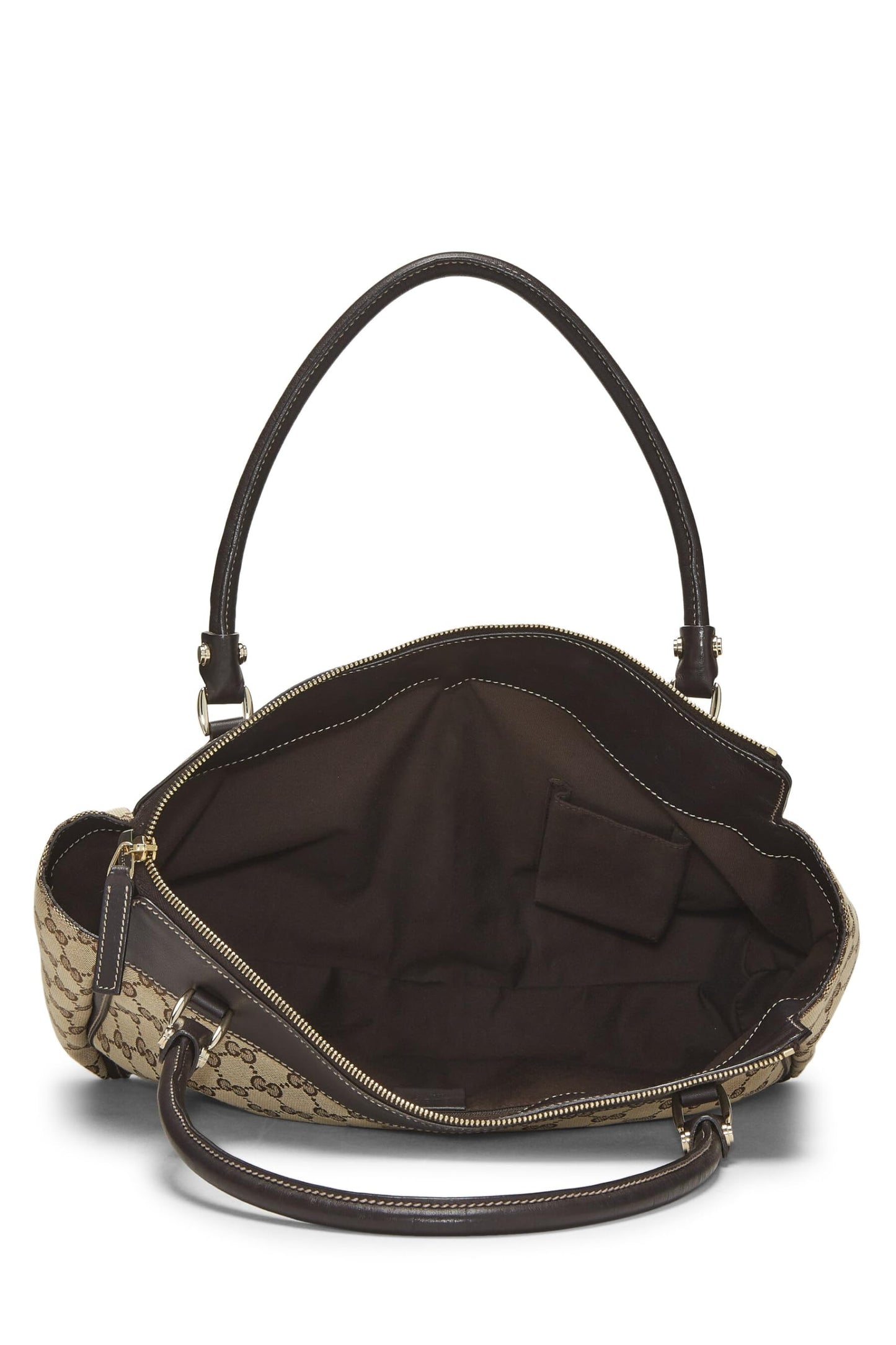 Gucci, sac fourre-tout zippé Abbey en toile GG d'origine d'occasion, marron