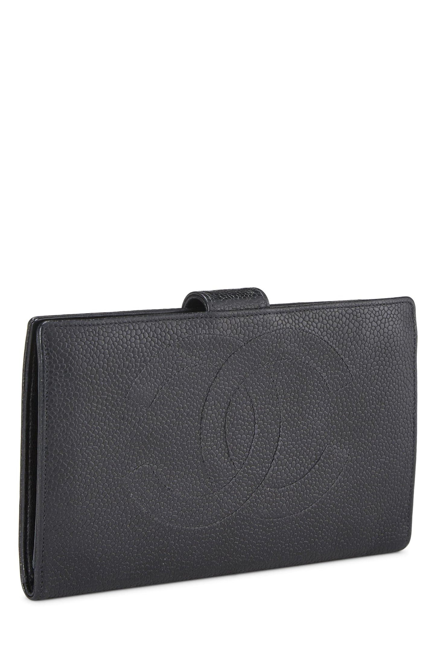 Chanel, Pre-Loved Black Caviar Timeless 'CC' Long Wallet, Black