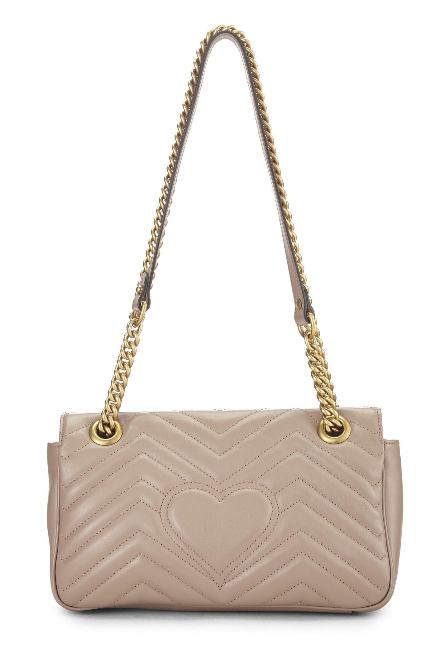 Gucci, sac à bandoulière GG Marmont en cuir beige d'occasion, petit modèle, beige