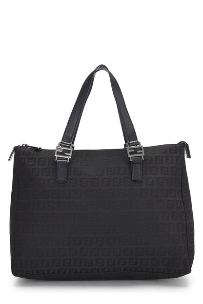 Fendi, sac fourre-tout en toile Zucchino noir d'occasion, petit modèle, noir