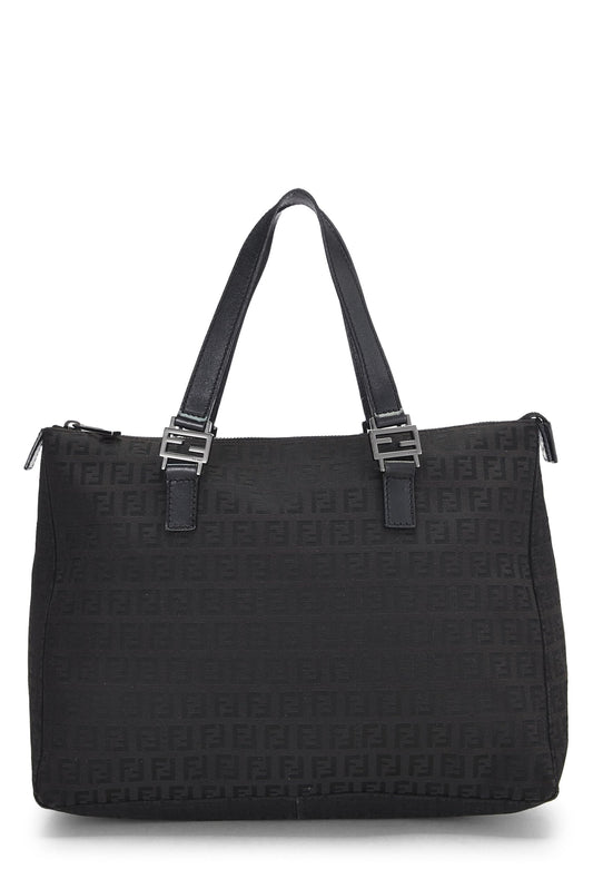 Fendi, Pre-Loved Black Zucchino Canvas Tote Small, Black