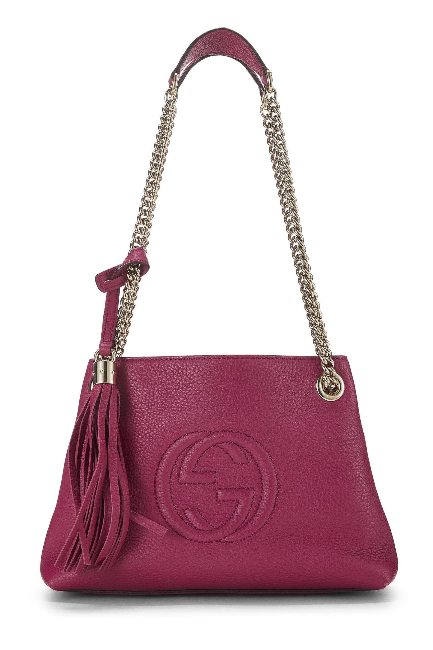 Gucci, Pre-Loved Pink Leather Soho Chain Tote Small, Pink