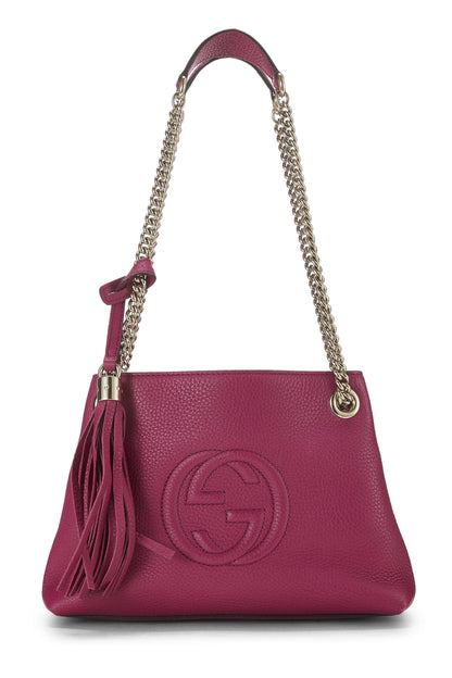 Gucci, petit sac fourre-tout Soho en cuir rose d'occasion, rose