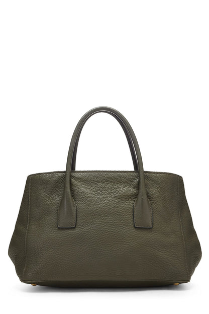 Prada, Pre-Loved Green Vitello Daino Convertible Tote Large, Green